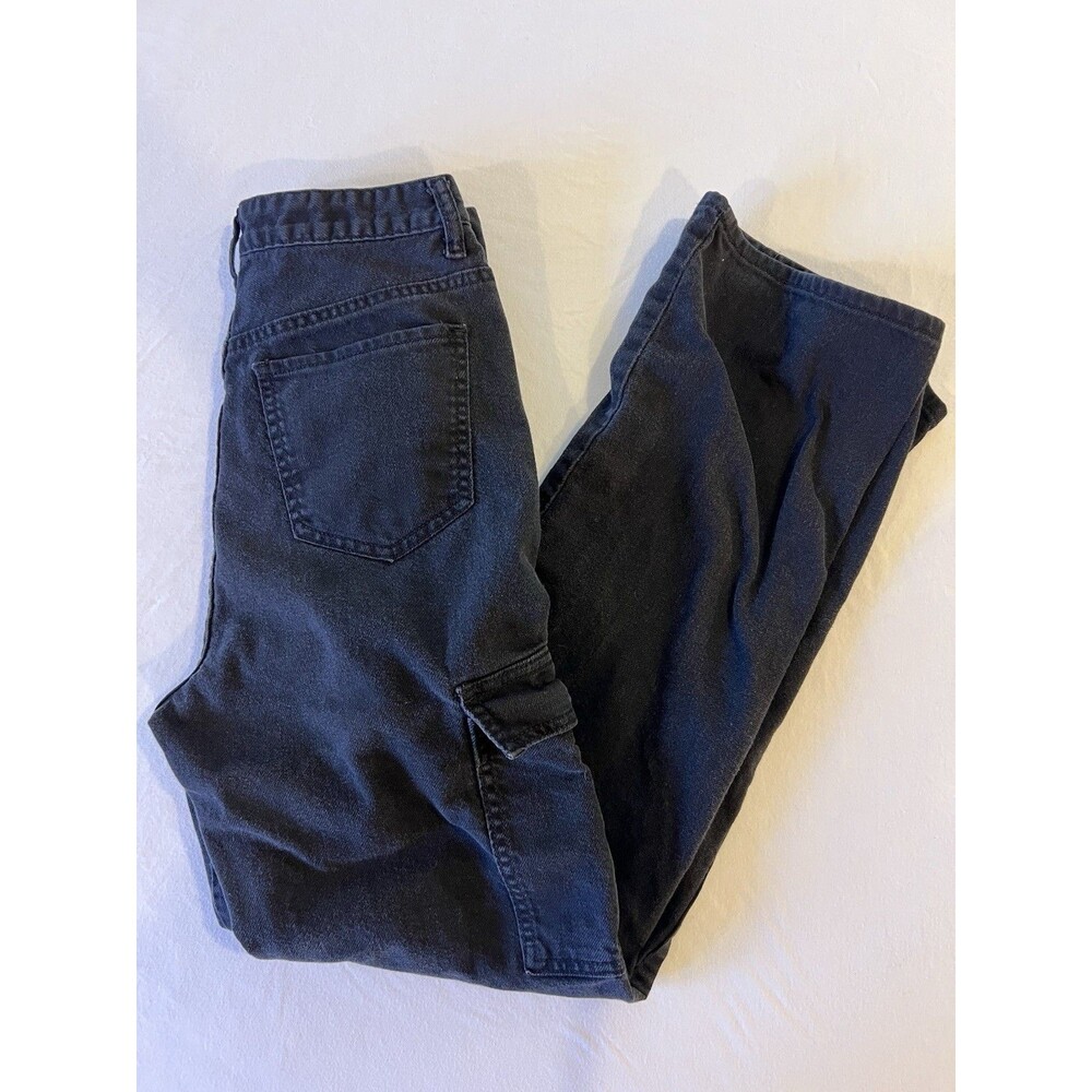 S.O.N.G. Jeans 90’s Boyfriend Cargo Jeans Black Size 7/28 100% Cotton School